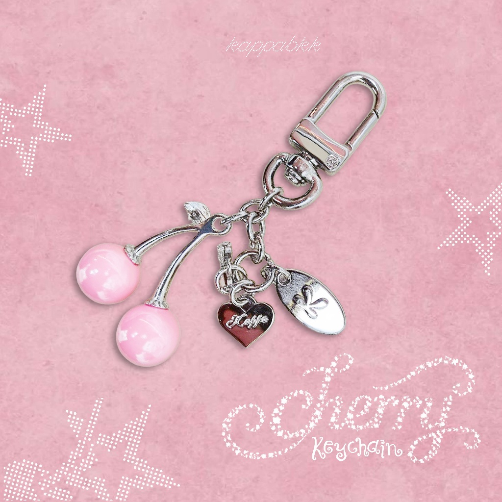 New arrivals ✨ KAPPABKK Cherry Love Keychain พวงกุญแจเชอร์รี่สีชมพู สุดคิ้วท์