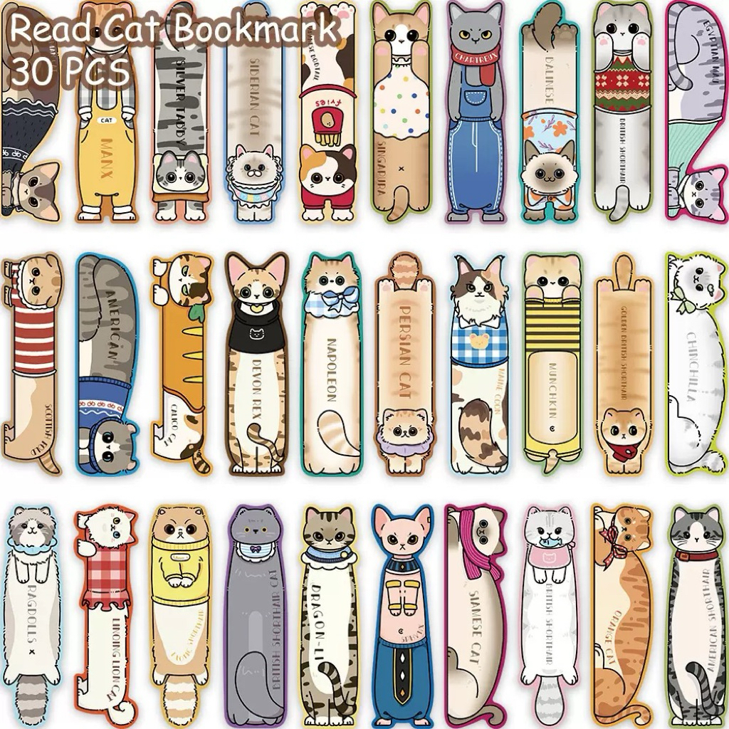 💥จัดส่งไว💥(281-2)ที่คั่นหนังสือรูปน้องแมว 30 ชิ้น