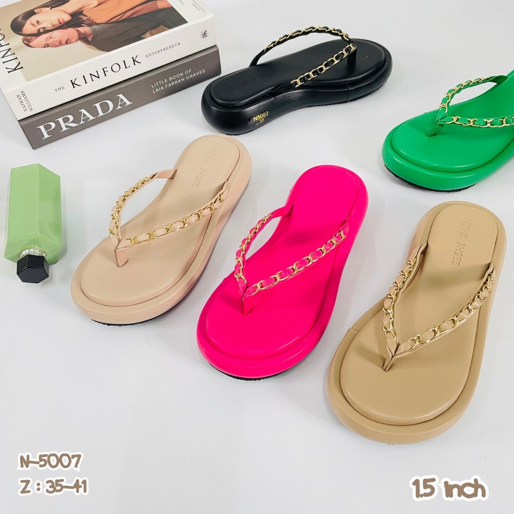 รองเท้าส้นโฟม รองเท้าแตะ รองเท้าเสริมส้น 1.5 นิ้ว N-5007