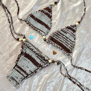 บิกินี่เซ็ต ถักไหมพรม 2ชิ้น | Bikini Knitting 👙(พร้อมส่ง)
