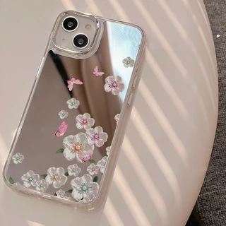 COD Case เคส iPhone 17 16 15 14 13 12 11 Pro Max เคสไอโฟน11 16 pro max Case ลายดอกไม้ กรณีโทรศัพท์มือถือชุบกระจก