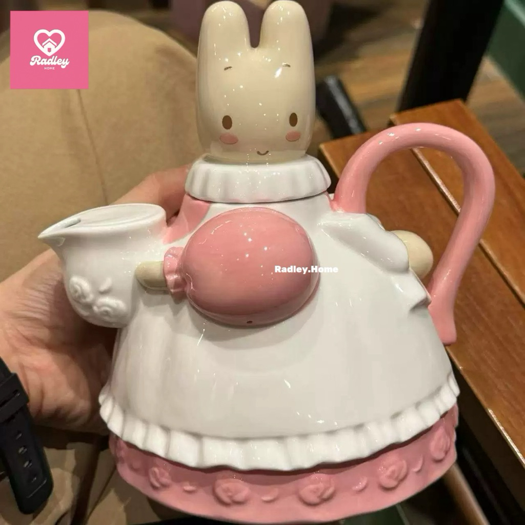 Maron cream teapot กาน้ำชาเซรามิกป้ามารอน กาน้ำชากระต่ายจัสมิน จาก Sanrio กาน้ำน่ารัก