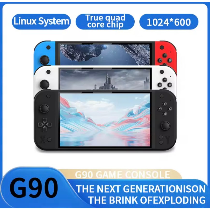 G90 7นิ้ว 64GB 4000mAh คอนโซลเกมมือถือแบบพกพา Arcade เหมาะสําหรับ PSP/PS1 Retro TV Game Controller เ