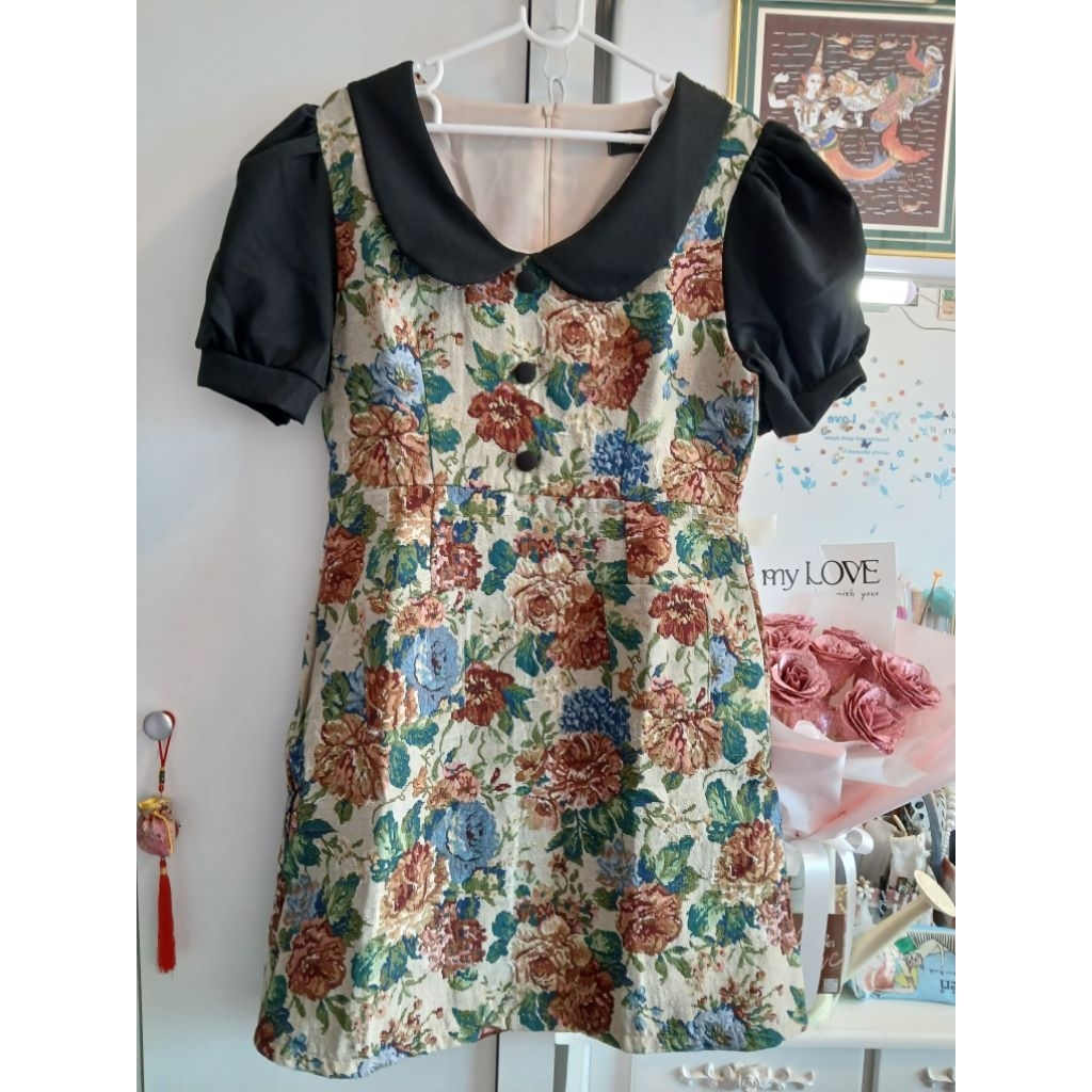 🌹ชุดเดรสผ้าทอมือหนึ่งงานแบรนด์AP style🤍XL🌸🍁