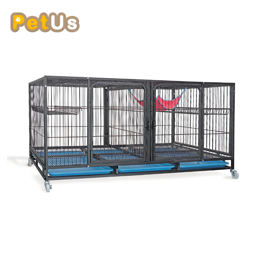 กรงแมว กรงสุนัข กรงสัตว์เลี้ยง กรงแมวขนาดใหญ่ Cat Cage มีล้อ สามารถวางซ้อนต่อกันได้ เหมาะสำหรับสัตว์เลี้ยงหลายชนิด