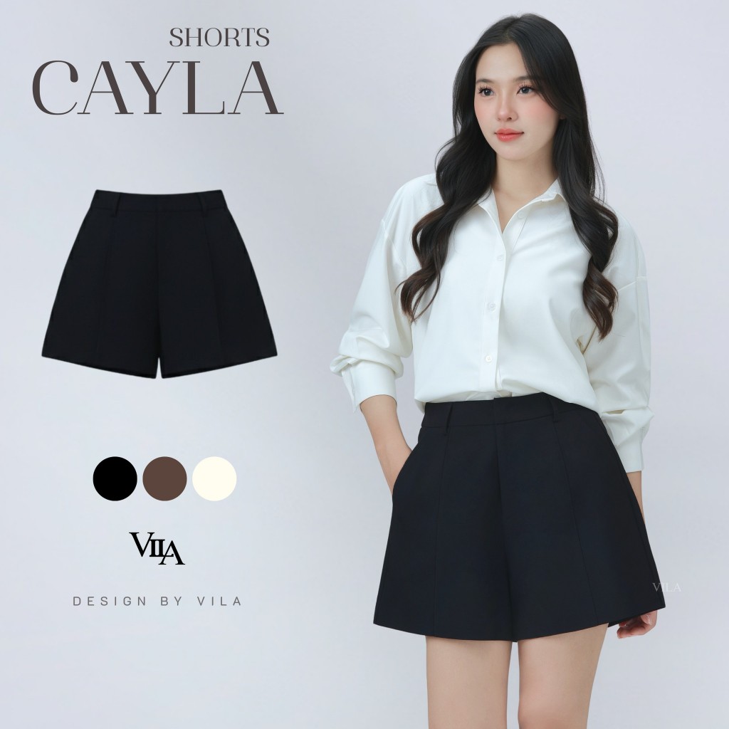 VILA | CAYLA SHORTS Vi17 กางเกงขาสั้นเอวสม็อค VILA รูปที่ 2