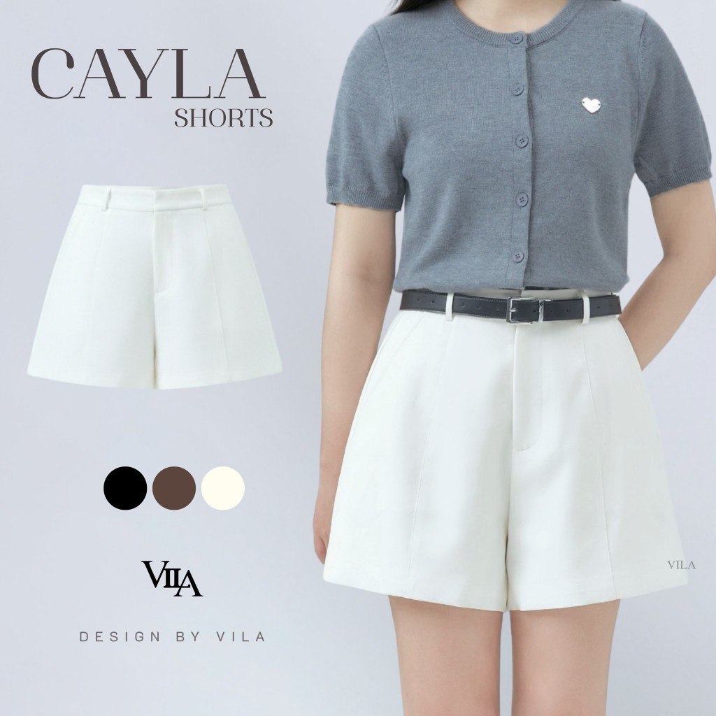 VILA | CAYLA SHORTS Vi17 กางเกงขาสั้นเอวสม็อค VILA รูปที่ 3