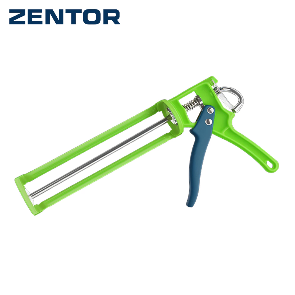 Zentor ปืนยิงซิลิโคน โครงใส่ยาแนว ที่ยิงแด๊ป ทรงเปือย แกนเหล็กคู่ ขนาด 9 นิ้ว ด้ามจับ ไนล่อน อลูมิเนียม Caulking Gun