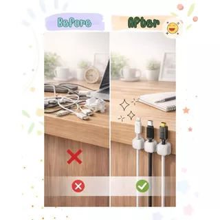 ส่งด่วน‼️ ที่จัดระเบียบสายชาร์จ cable manatic ที่ห้อยสายไฟ สายชาร์จ สำหรับติดขอบโต๊ะ,ผนัง มีกาวในตัว