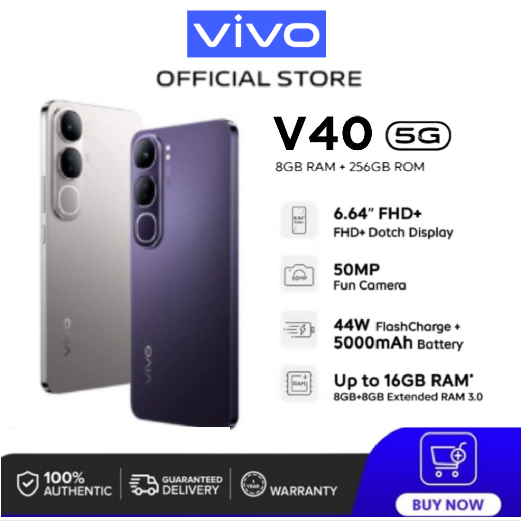 🎉Vivo V40 Lite 5G ของแท้ ศูนย์ไทย🇹🇭 RAM8+256GB🔥 ราคาพิเศษ! ส่งฟรี💥
