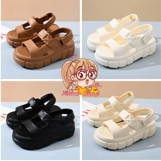 Anna shop รองเท้าแตะรัดส้น แบบสวม แฟชั่น น้ำหนักเบา ใส่สบาย พร้อมส่ง T403