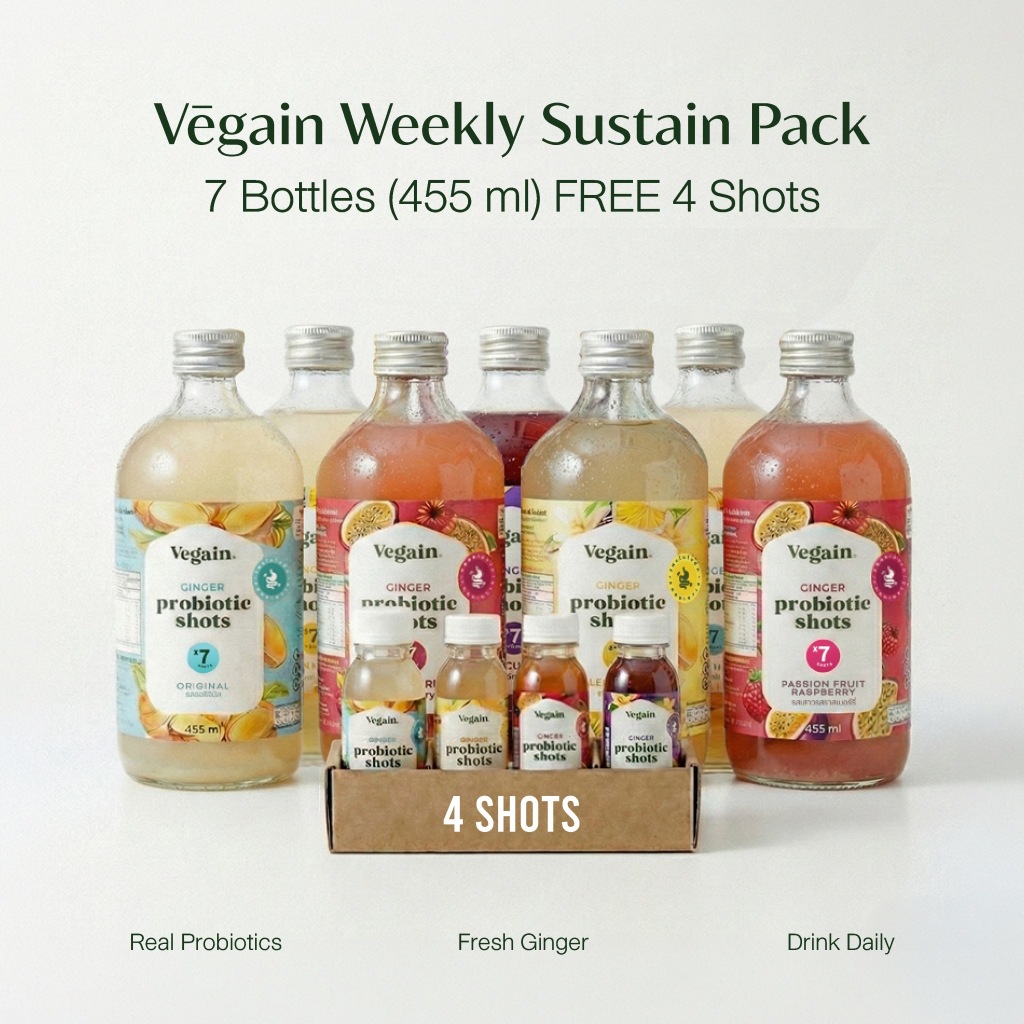 [455ML./ขวด] ขิงหมัก Ginger Probiotic Shot แพ็ค 7 Free 4 Shots