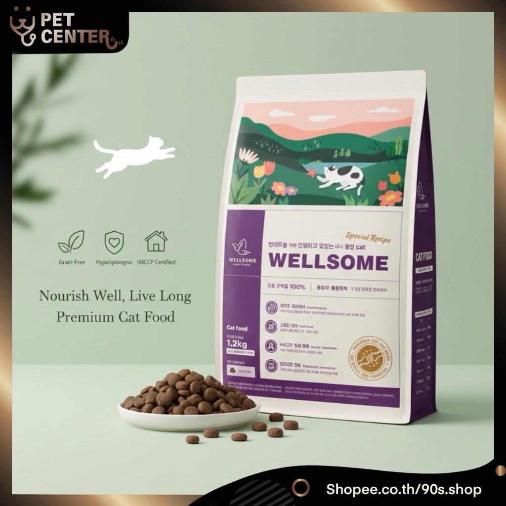 อาหารแมว Wellsome Cat โปรตีนจากแมลง 100% (Insect Protein) ขนาด 1.2 kg