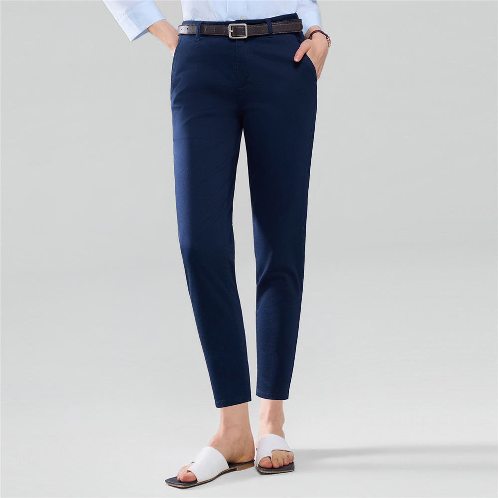 GIORDANO กางเกงผู้หญิงขายาว Women Cotton 180° Elastic Waist Pant 05416018