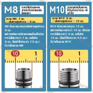 สายต่อก๊อกน้ำ M8 7.5mm แบบดึง (Pull-out) สแตนเลสถัก 304 ทนร้อน-เย็น แกนยาว 44mm แท้ 100% รองรับ COD