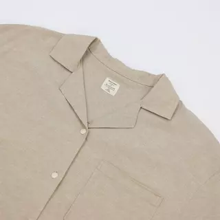 GIORDANO เสื้อเชิ้ตผู้หญิง Women's Loose Linen Shirt 05345213