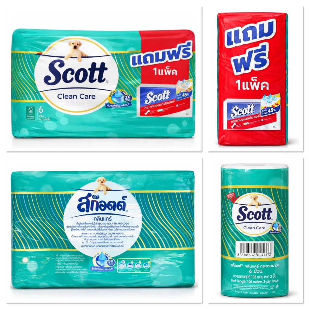 [1แพ็ค6ม้วน] Scott สก็อตต์ คลีนแคร์ ทิชชู่ หนา 3 ชั้น ยาว 106ม.
