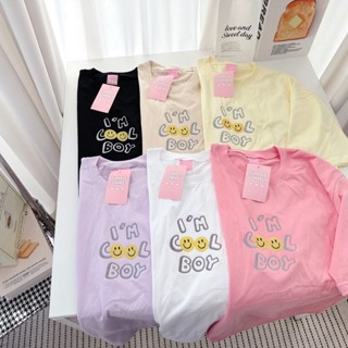 S397 เสื้อยืด oversize ผ้าคอตตอน ปัก I'm cool boy