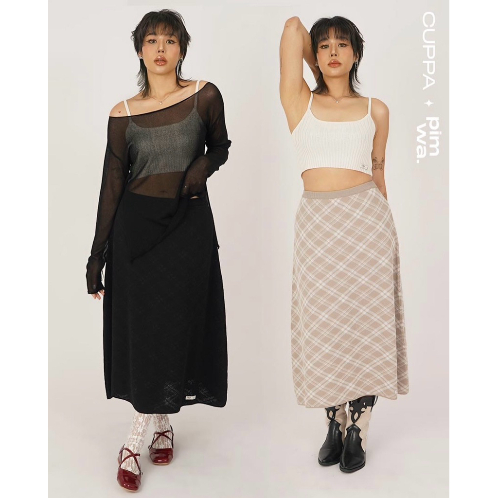 Cuppa x Pimwa กระโปรงไหมพรม