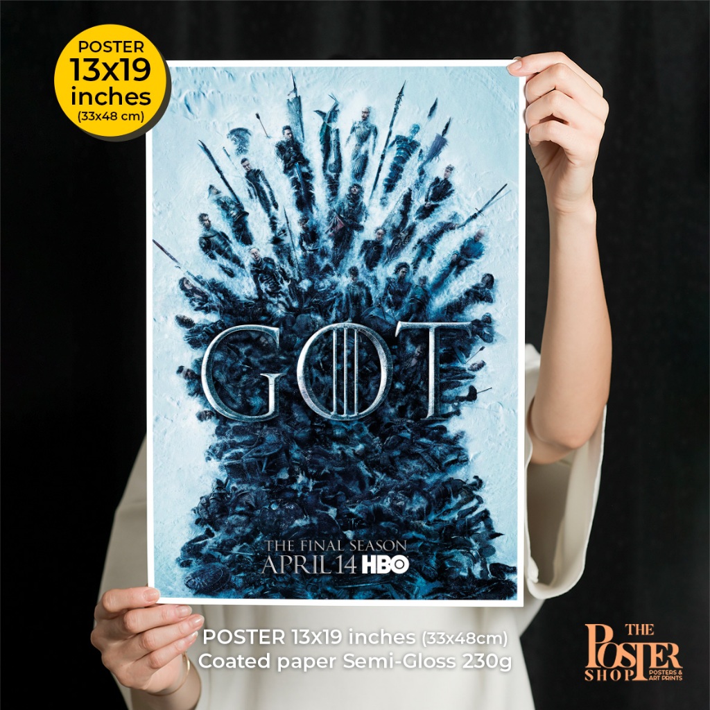Game of Thrones Poster โปสเตอร์ มหาศึกชิงบัลลังก์ จากหนังสือสู่ตำนานซีรีส์ 8 SS ภาพขนาด 13x19 นิ้ว