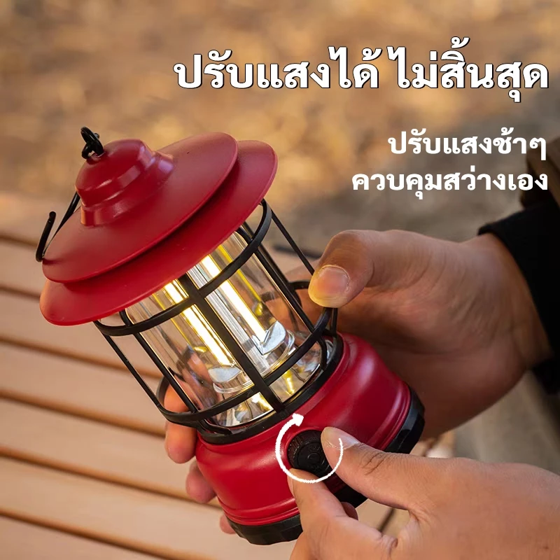 โคมไฟแคมป์ปิ้ง LED แบบพกพา ชาร์จ USB แสงสีเหลือง thumbnail 5