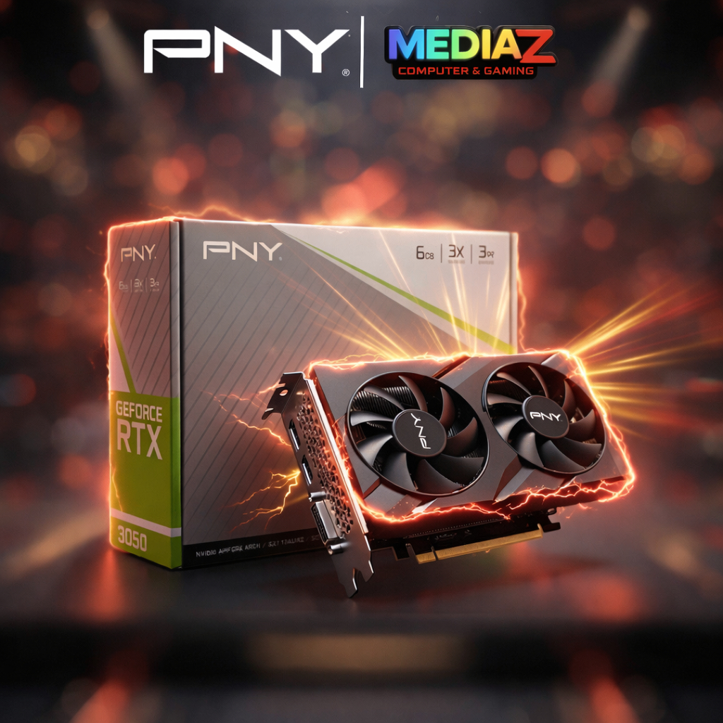 ส่งทันที Clearance RTX 3050 ไม่ต่อไฟเพิ่ม PNY 6GB GDDR6 Verto Dual Fan ประกันศูนย์ไทย การ์ดจอเล่นเกม