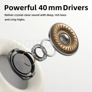 GOOJODOQ Foldable Headphones HiFi Stereo Sound Long Battery Life Multi-mode Playback