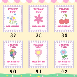 🔥สติกเกอร์กันน้ำ 100%💦 ชุด ขอบคุณ Thank You ลายน่ารัก ขนาด 4.5x4.8 cm ได้ 66 ดวง