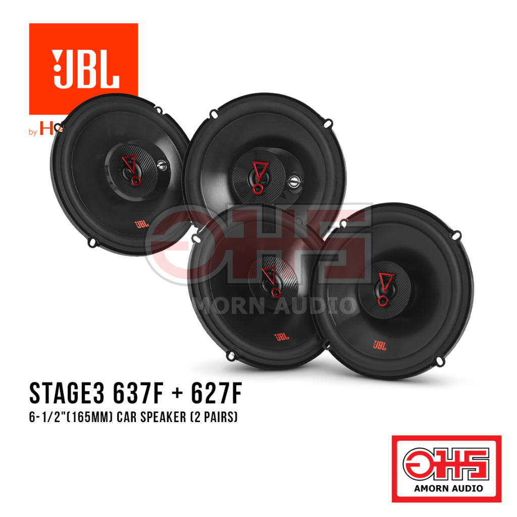 JBL STAGE3 637F (3ทาง) + STAGE3 627F (2ทาง) ลำโพงแกนร่วม 6.5 นิ้ว 4 ดอก ชุดอัปเกรดเสียงเทพ ประกันมหา