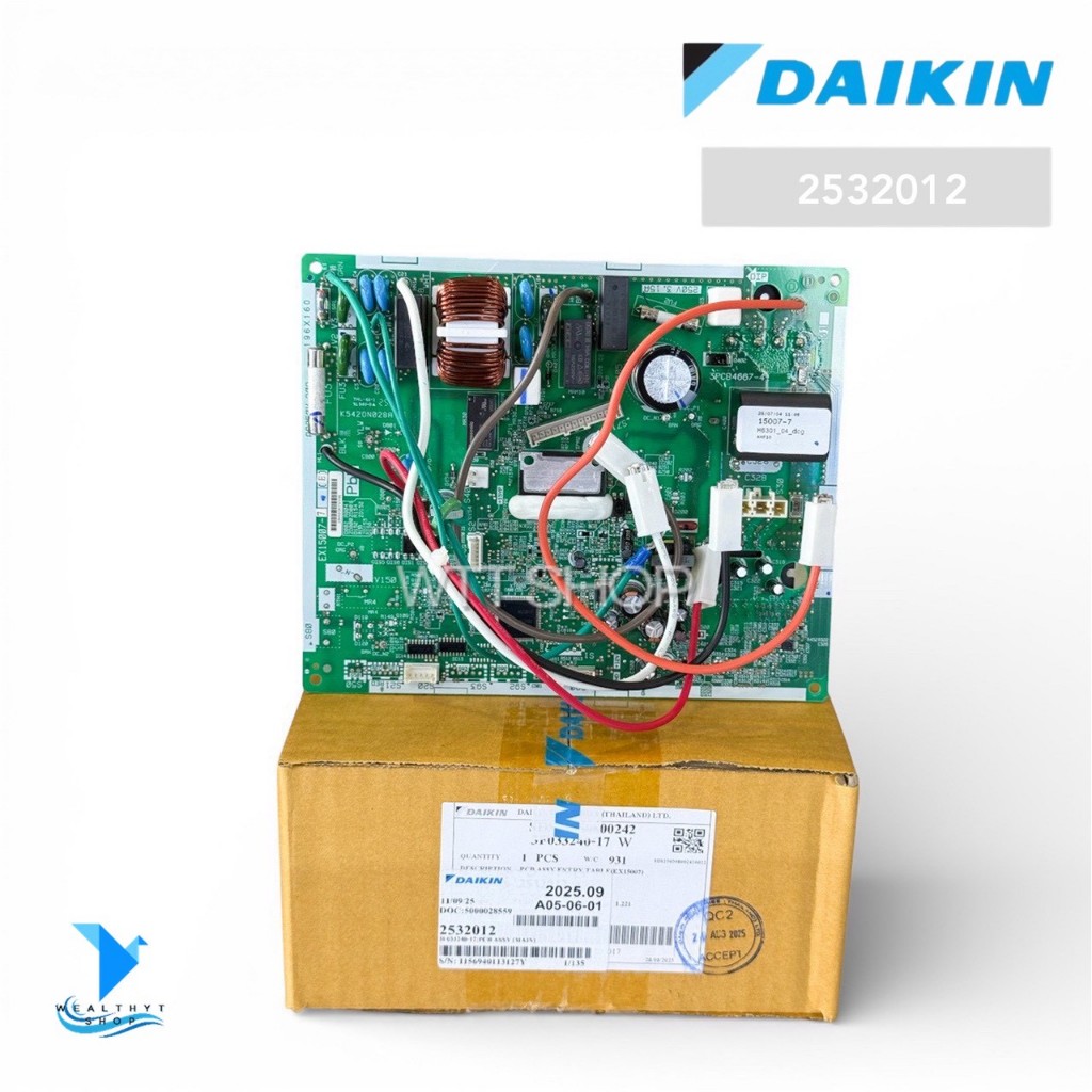 2532012 แผงวงจรแอร์ Daikin แผงบอร์ดแอร์ไดกิ้น แผงบอร์ดคอยล์ร้อน แอร์ไดกิ้น รุ่น RKQ12SV2S อะไหล่แอร์ ของแท้ศูนย์
