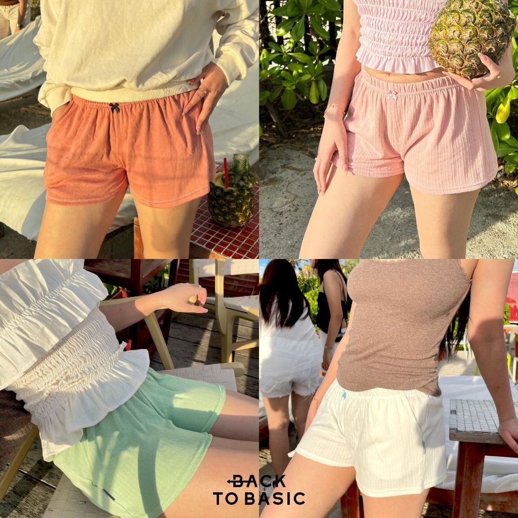 [Ruby pants] กางเกงขาสั้นผู้หญิง เอวต่ำ มีกระเป๋า ผ้าฉลุลายน่ารัก ใส่นอน ใส่อยู่บ้าน ใส่แล้วสะโพกบึ้ม