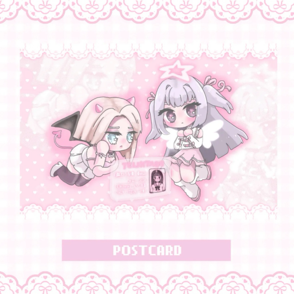 Postcard 4:6 - Angel & Devil