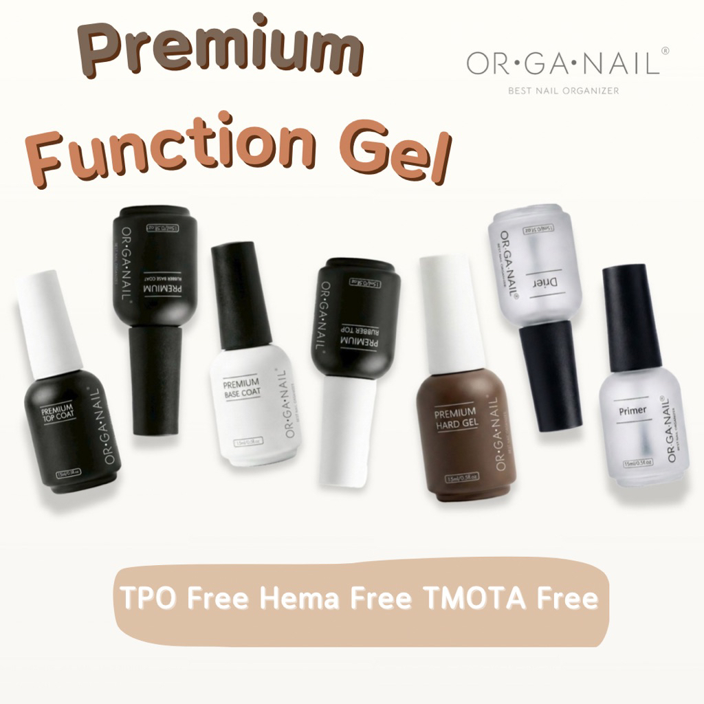 Organail Premium Basecoat 🖤🤍พร้อมจัดส่ง🤍🖤 Premium topcoat Premium Rubber base ออแกเนล by OR•GA•NAIL เบส ท๊อป รับเบอร์เบส