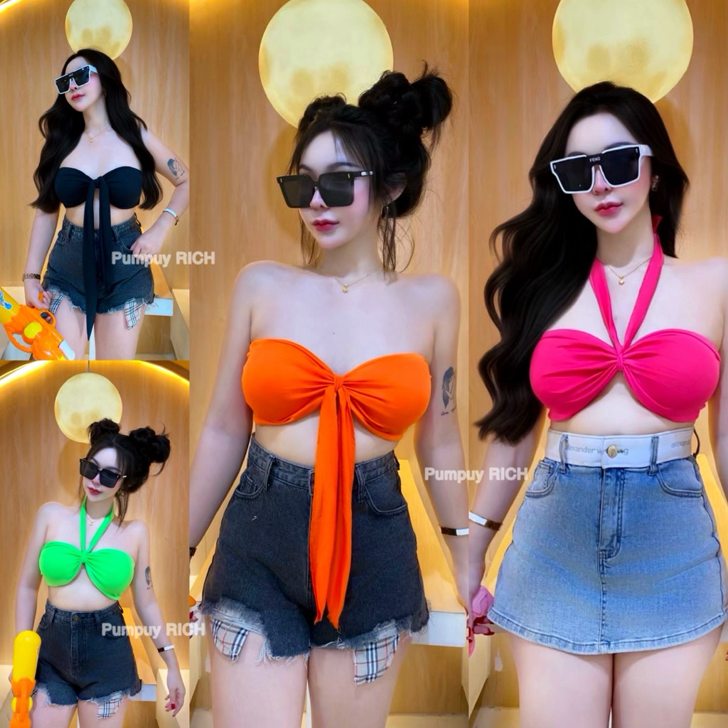 👗Pumpuy888 RICH👗ชุดสงกรานต์-เกาะอก-แฟชั่นส่งกรานต์แซ่บๆ
