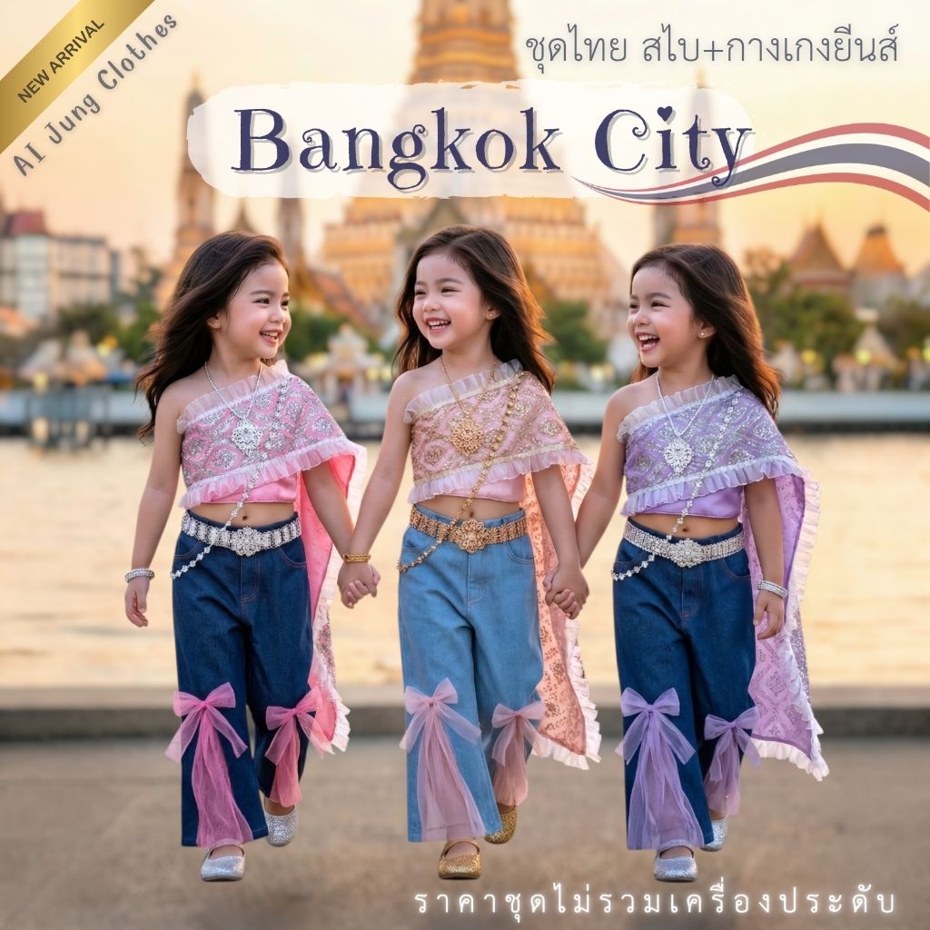 ชุดไทยเด็กรุ่น "Bangkok City" ~ AI Jung Clothes ชุดไทยเด็ก