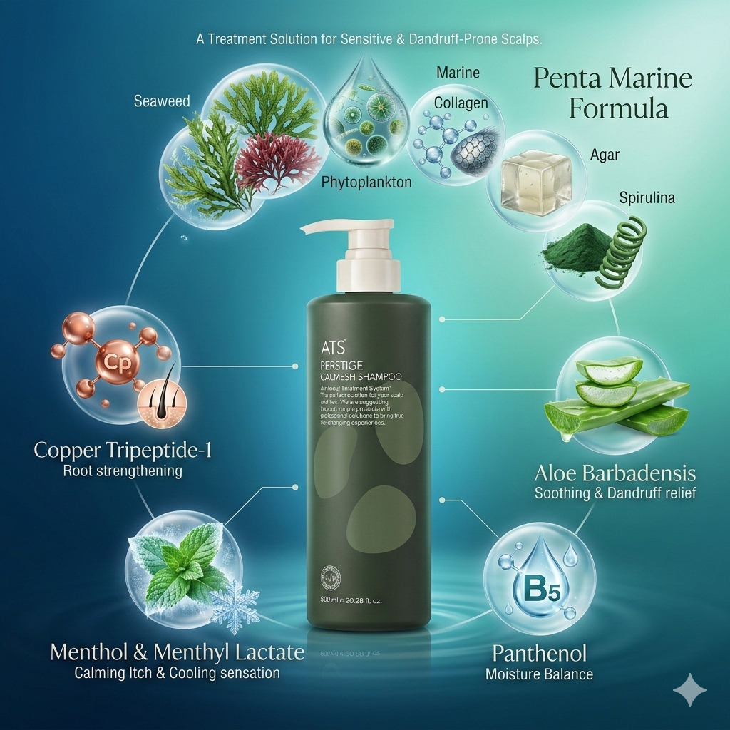 แชมพูหนังศีรษะแพ้ง่าย รังแค ATS PERSTIGE CALMESH SHAMPOO