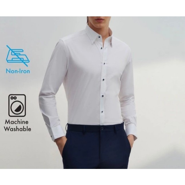 G2000 เสื้อเชิ้ตแขนยาวแบบทางการสำหรับผู้ชาย ทรง Smart Fit รุ่น 4612128200 WHITE