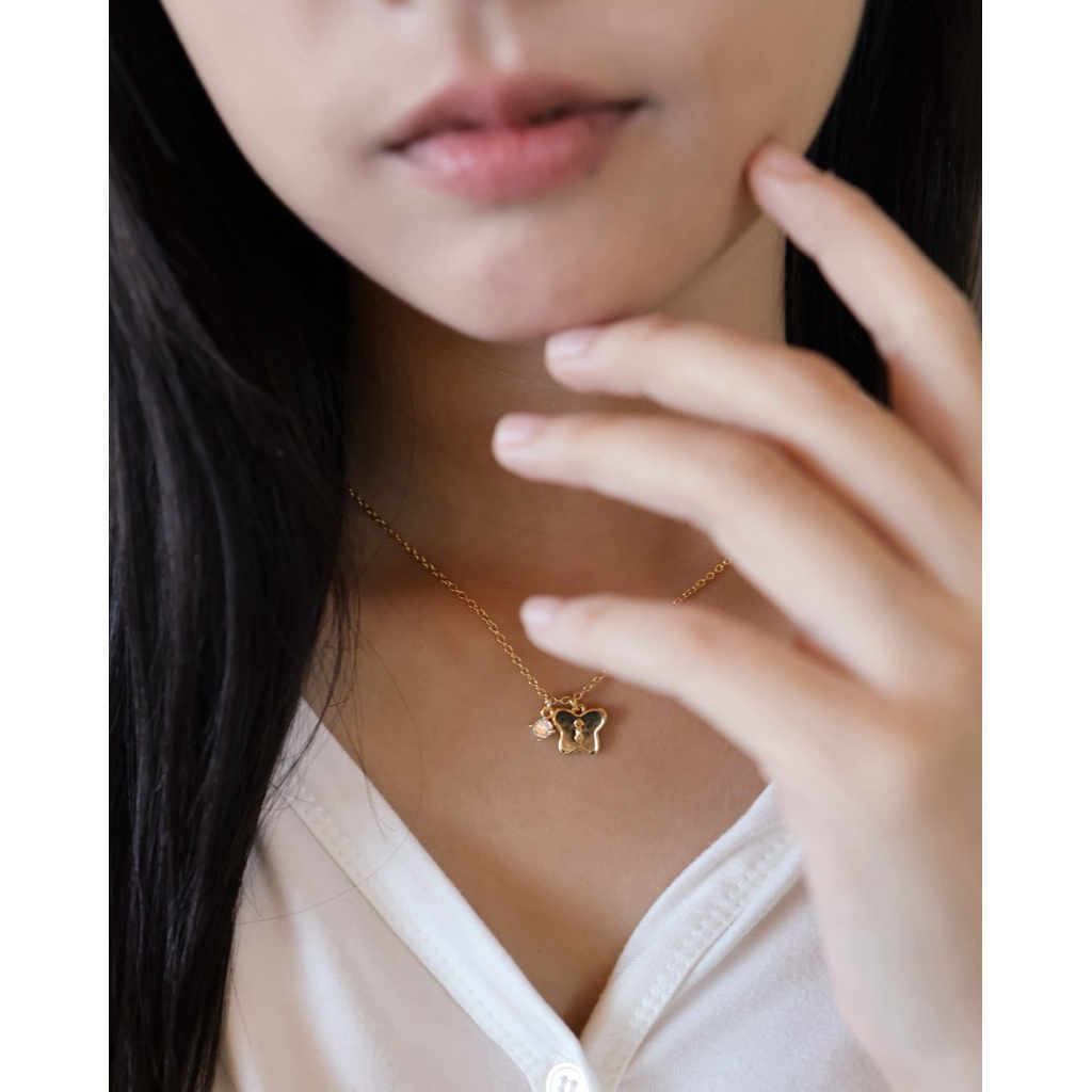 A.piece สร้อยคอ Tiny Button collection : [brass] Tiny button necklace ราคา ถูกที่สุด ดีลบีเคเค แกลเลอรีภาพที่ 4