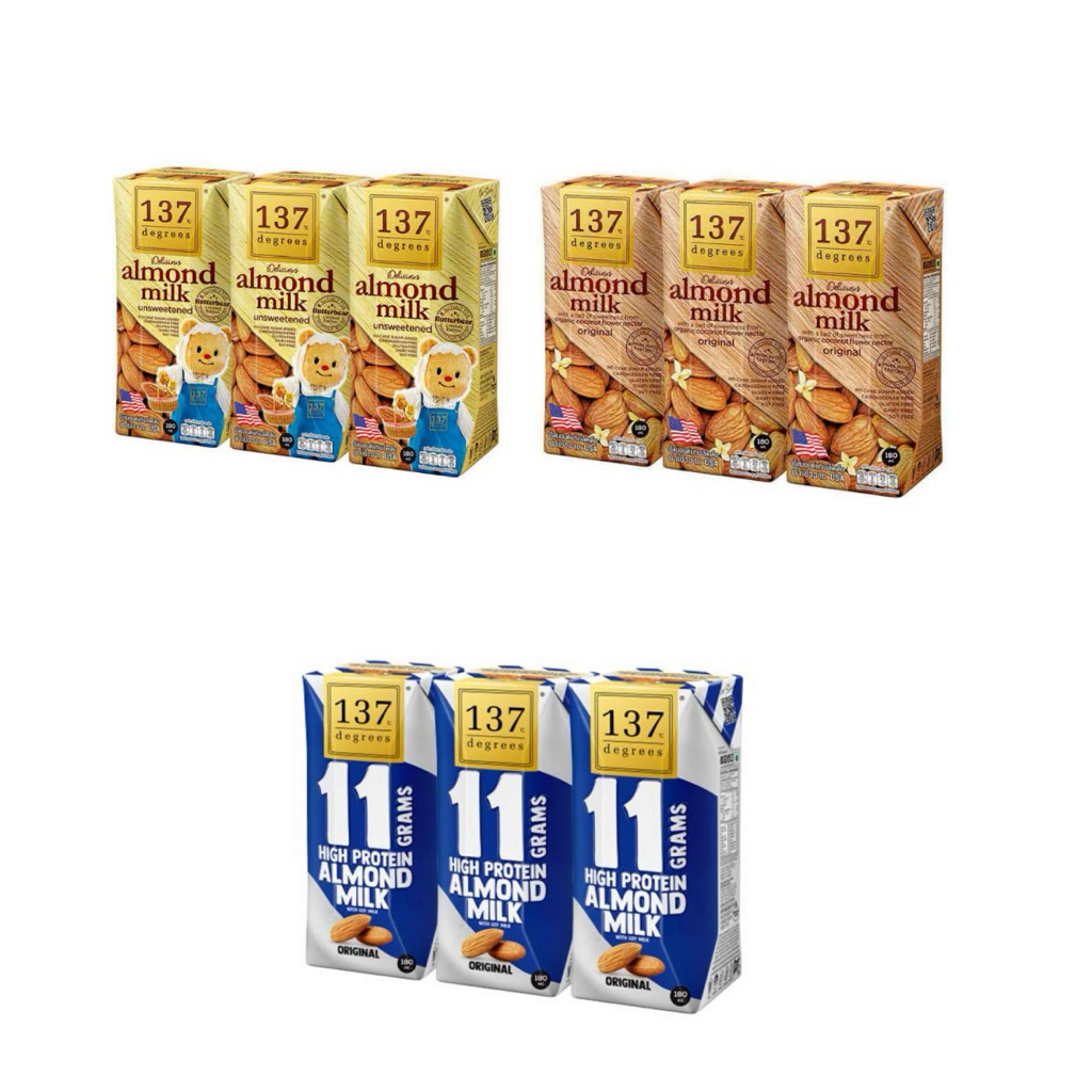 บ้านของชำ-137 ดีกรี นมอัลมอนด์ 180 มล.(2แพ็ก 6กล่อง)