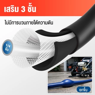 ปืนฉีดน้ำแรงดันสูง สายปั๊มอัดฉีด สายอัดฉีดไฮโดรลิค สายไฮดรอลิค ยาว10ม เมตร สายอัดฉีดน้ำแรงดันสูง