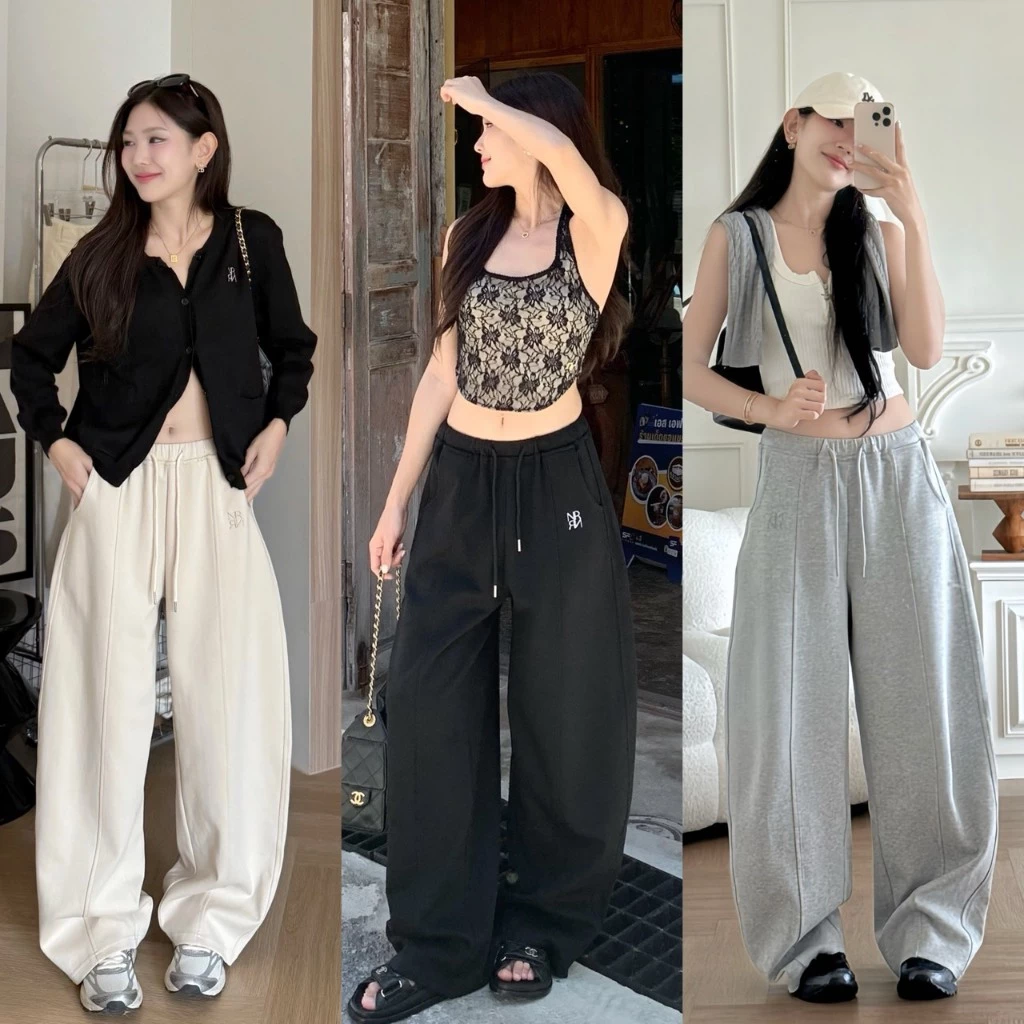 NICHARIS - กางเกงวอร์มทรงบาเรล รุ่น Keen Sweatpants
