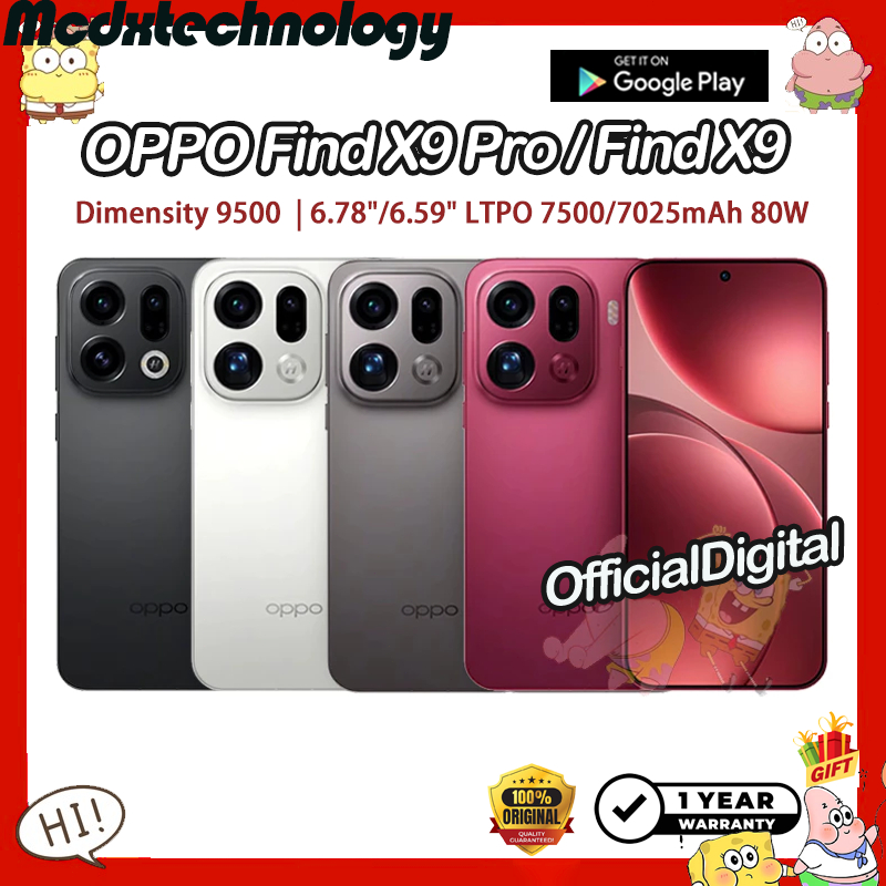 OPPO Find X9 Pro OPPO Find X9 Dimensity 9500 OPPO Find X8 Pro  | สนับสนุนไทยและ Google | รับประกัน 1