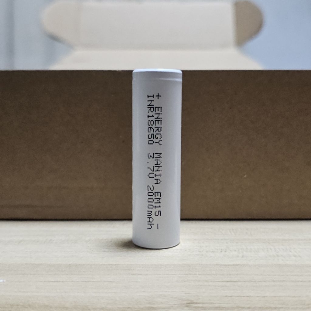 ถ่านชาร์จ Energy Mania INR18650 EM15 3.7V ความจุ 2,000 mAh 3C (แบตใหม่ 2026) ราคา 1 ก้อน