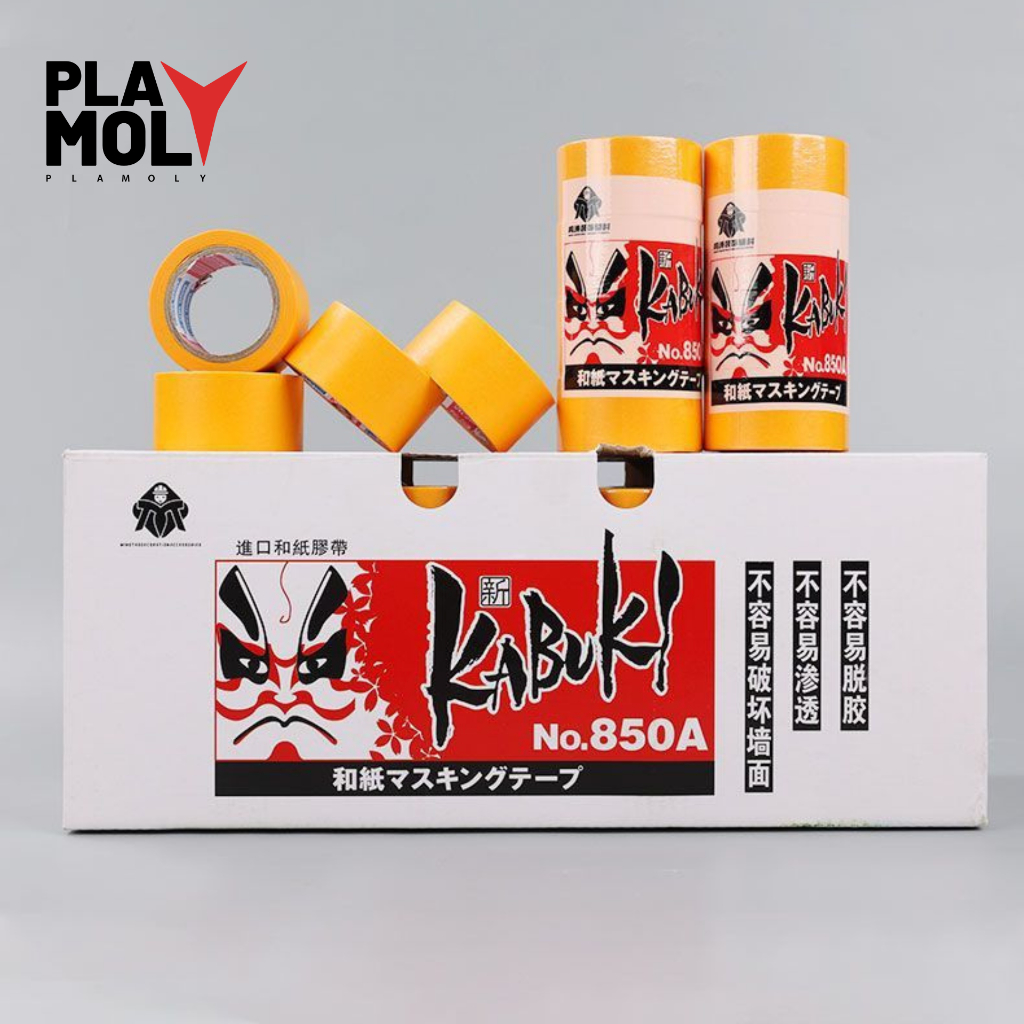 เทปบังพ่น KAMOI แท้ No.850A เทปเหลือง Masking tape เทป Kabuki คาบูกิ #กันพลา #เทปกันดั้ม