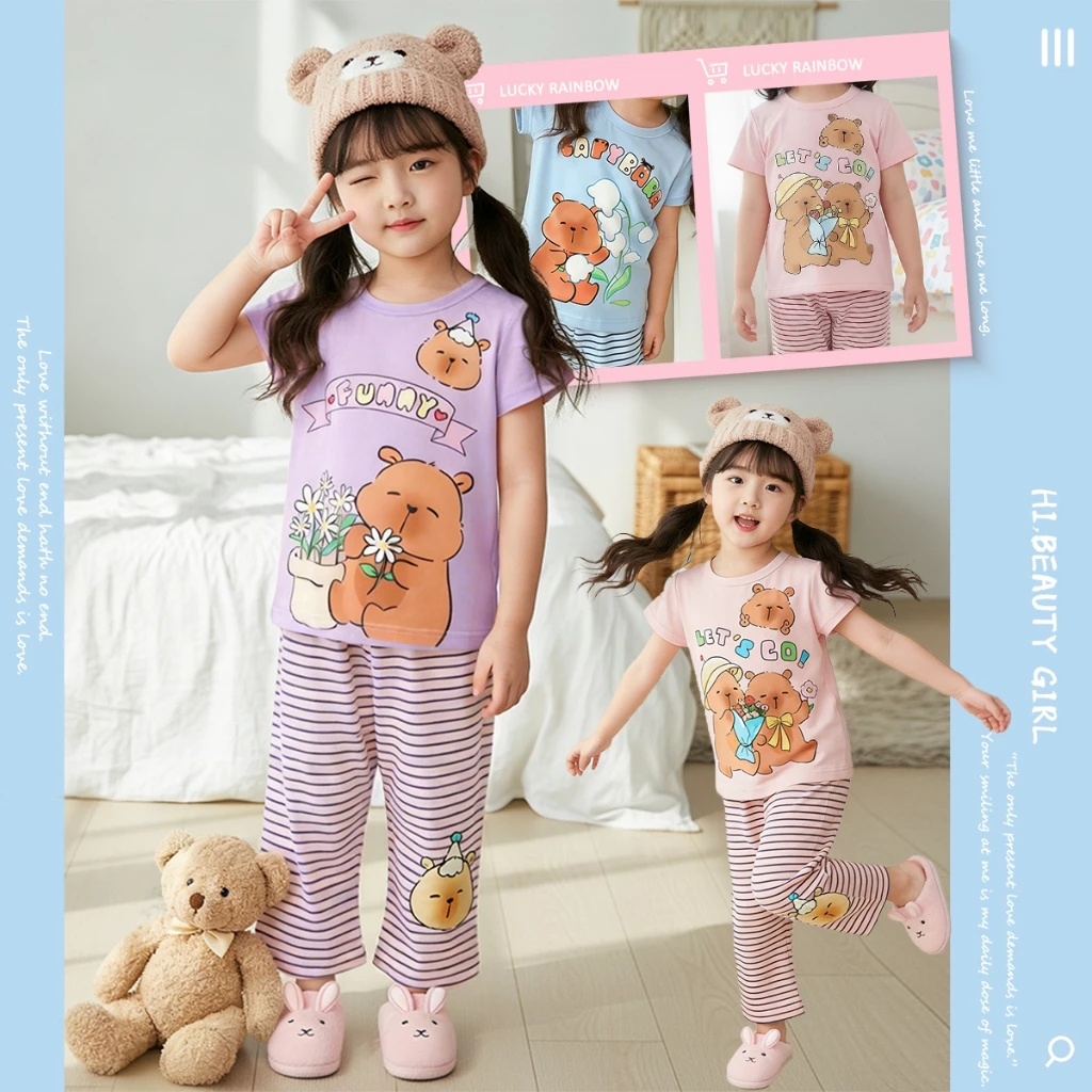 ชุดสูทลูกสาวน่ารัก ชุดเซ็ทเด็กลายการ์ตูนสุดฮิต งาน2ชิ้น ผ้านิ่ม ชุดเด็กผู้หญิง 2-12 ปี