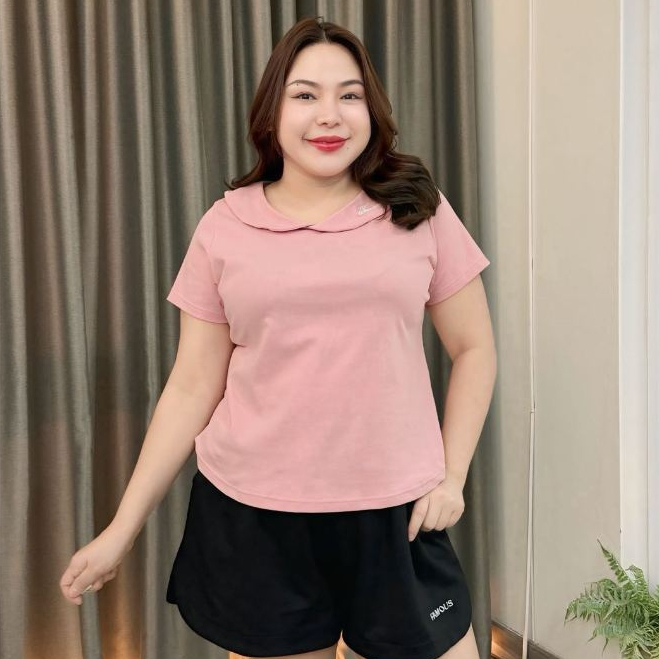 FAMOUS เสื้อคอบัวแขนสั้นปักปกคอ #FMBL-G1T011