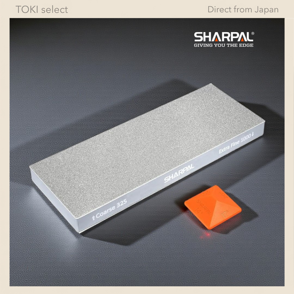 SHARPAL 168H Large 8" x 3" Dual-Sided Diamond Sharpening Stone – Coarse 325 & Extra Fine 1000 Grit Monocrystal Diamond Whetstone, Professional Grade Knife Sharpener with Non-Slip Pad and Angle Guide
