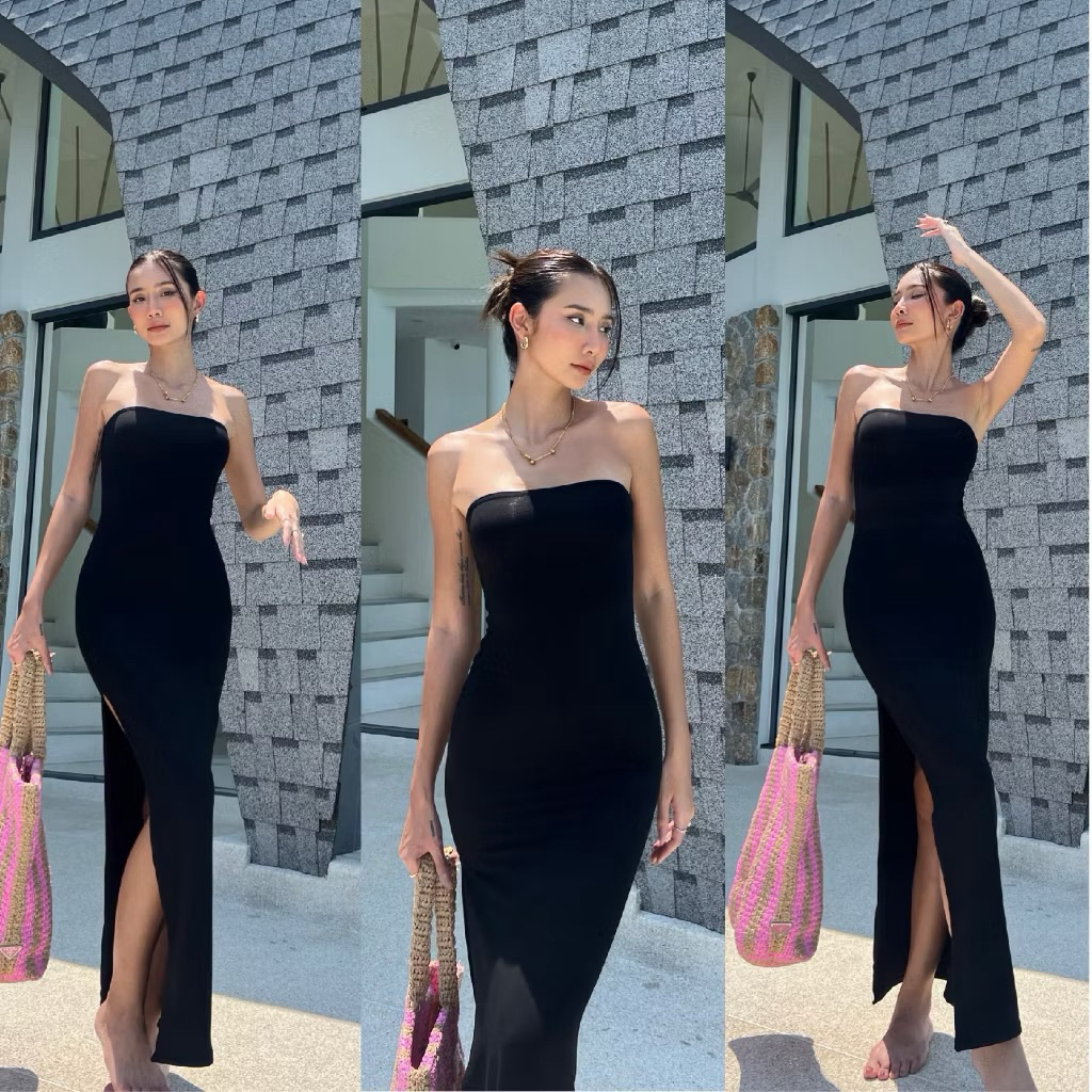 Atipashop - VENEZIA DRESS สีดำ เดรสยาว ส่งต่อatipa atipa