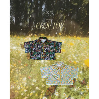 พร้อมส่ง!🧺Flower village Crop summer shirt เสื้อครอป