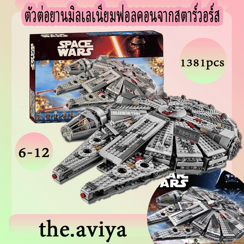 โมเดลตัวต่อ MOC-75105 จากซีรีส์ Star Wars ขนาดความกว้าง 48 เซนติเมตร และความยาว 30 เซนติเมตร 1381 ชิ